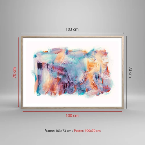 Plakát v rámu světlý dub - Barevný nepořádek - 100x70 cm