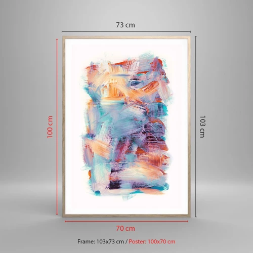 Plakát v rámu světlý dub - Barevný nepořádek - 70x100 cm