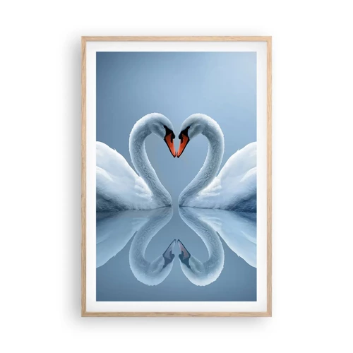 Plakát v rámu světlý dub - Čas na lásku - 61x91 cm