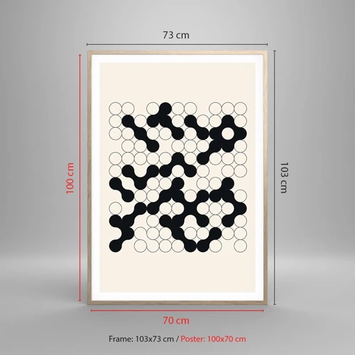 Plakát v rámu světlý dub - Čínská hra – variace - 70x100 cm