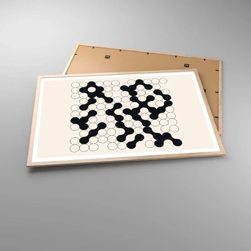 Plakát v rámu světlý dub - Čínská hra – variace - 91x61 cm