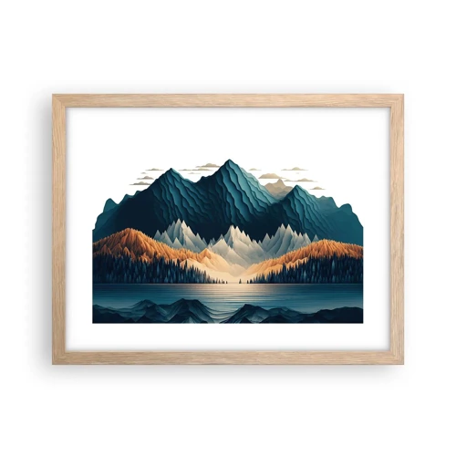 Plakát v rámu světlý dub - Dokonalá horská krajina - 40x30 cm