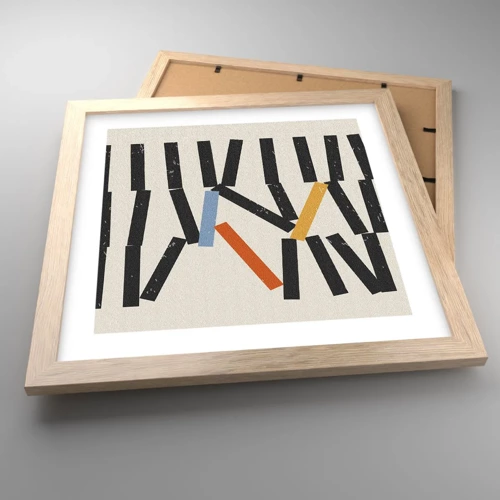 Plakát v rámu světlý dub - Domino – kompozice - 30x30 cm