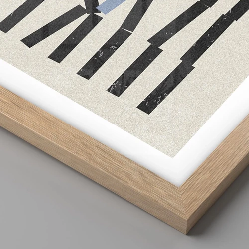 Plakát v rámu světlý dub - Domino – kompozice - 30x30 cm