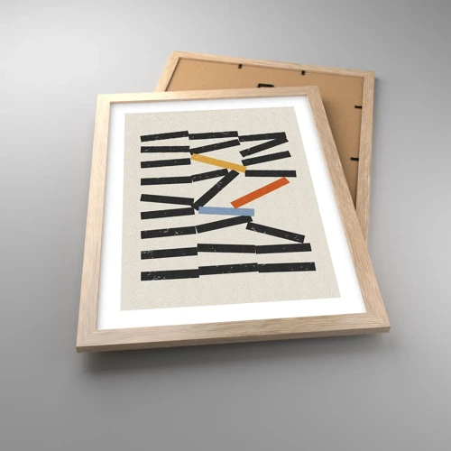Plakát v rámu světlý dub - Domino – kompozice - 30x40 cm