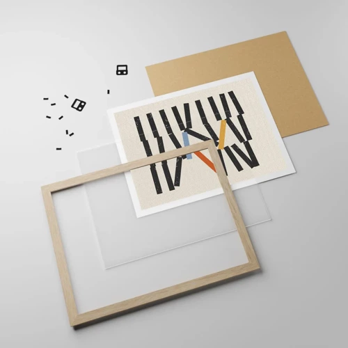 Plakát v rámu světlý dub - Domino – kompozice - 70x50 cm