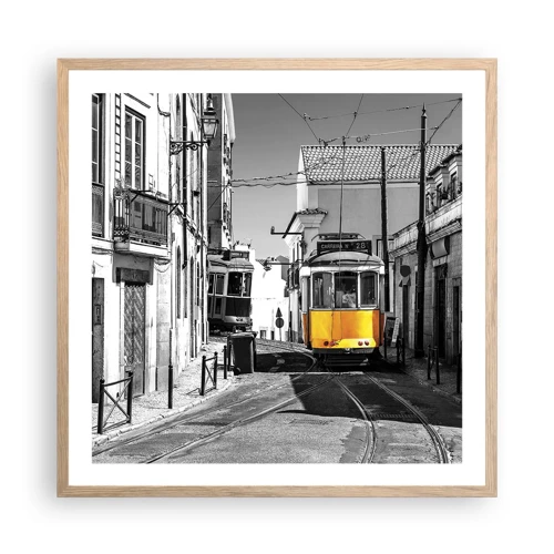 Plakát v rámu světlý dub - Duch Lisabonu - 60x60 cm