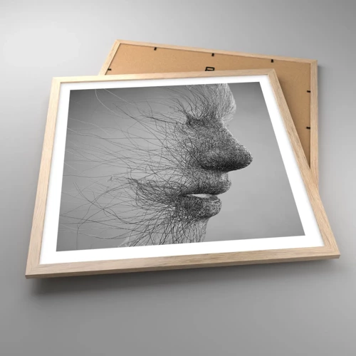 Plakát v rámu světlý dub - Duch větru - 50x50 cm