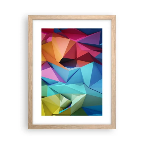 Plakát v rámu světlý dub - Duhové origami - 30x40 cm