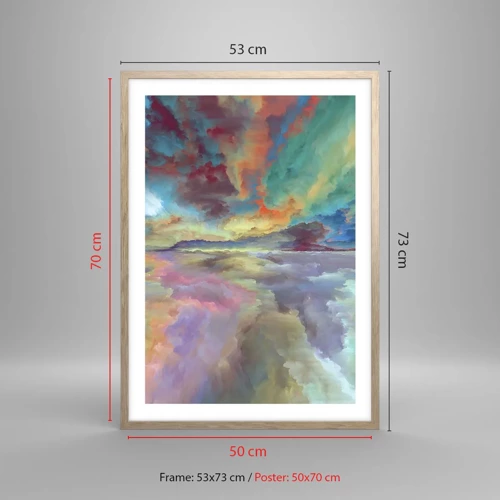 Plakát v rámu světlý dub - Dvě nebe - 50x70 cm