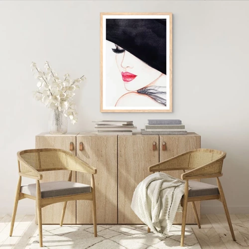 Plakát v rámu světlý dub - Elegance a smyslnost - 30x40 cm