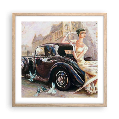 Plakát v rámu světlý dub - Elegance v retro stylu - 50x50 cm