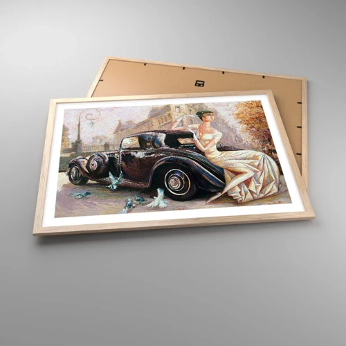 Plakát v rámu světlý dub - Elegance v retro stylu - 70x50 cm