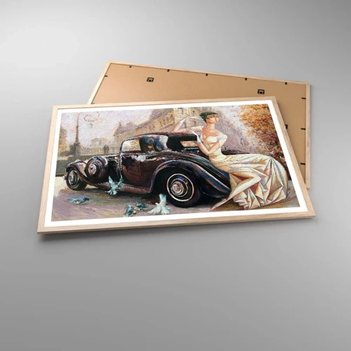 Plakát v rámu světlý dub - Elegance v retro stylu - 91x61 cm