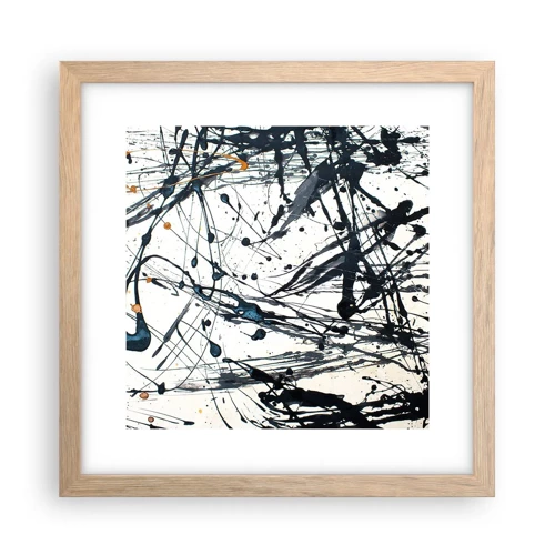 Plakát v rámu světlý dub - Expresionistická abstrakce - 30x30 cm
