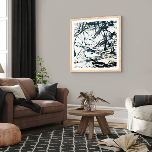 Plakát v rámu světlý dub - Expresionistická abstrakce - 30x30 cm