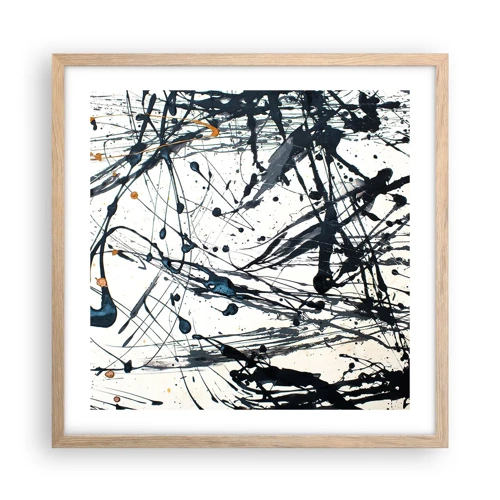 Plakát v rámu světlý dub - Expresionistická abstrakce - 50x50 cm