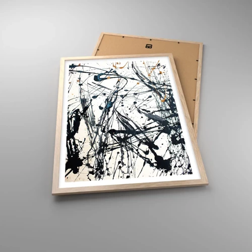 Plakát v rámu světlý dub - Expresionistická abstrakce - 50x70 cm