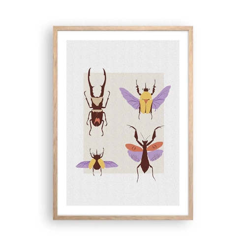 Plakát v rámu světlý dub - Hmyzí svět - 50x70 cm