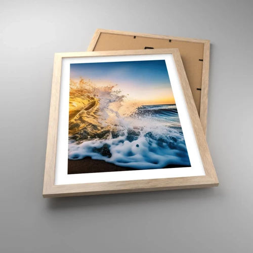 Plakát v rámu světlý dub - Hra v písku - 30x40 cm