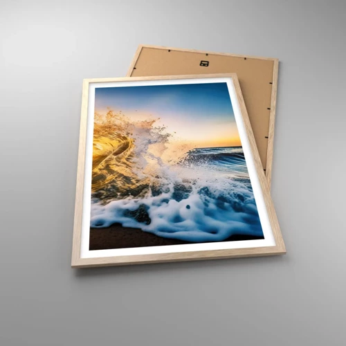 Plakát v rámu světlý dub - Hra v písku - 50x70 cm