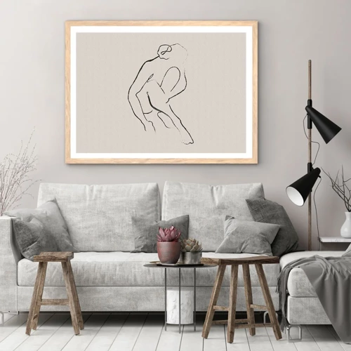 Plakát v rámu světlý dub - Intimní skica - 40x30 cm