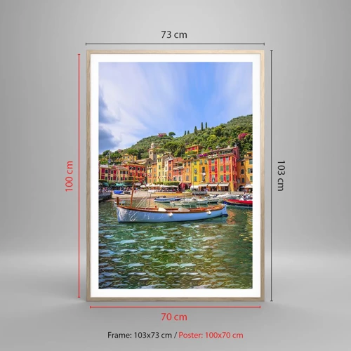 Plakát v rámu světlý dub - Italské dopoledne - 70x100 cm