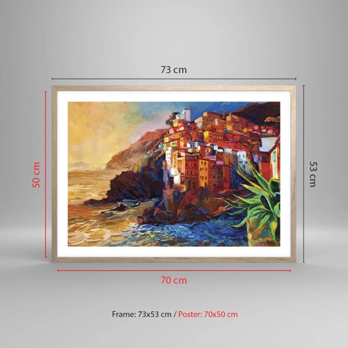 Plakát v rámu světlý dub - Italský nádech - 70x50 cm