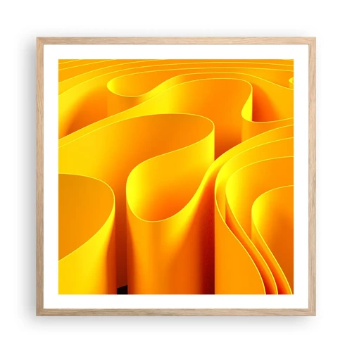 Plakát v rámu světlý dub - Jako sluneční vlny - 60x60 cm