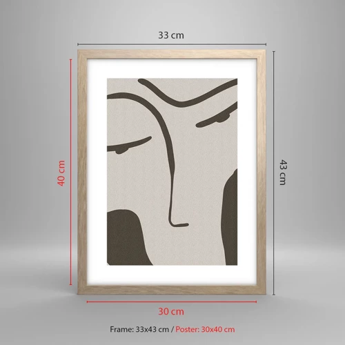 Plakát v rámu světlý dub - Jako z Modiglianiho obrazu - 30x40 cm