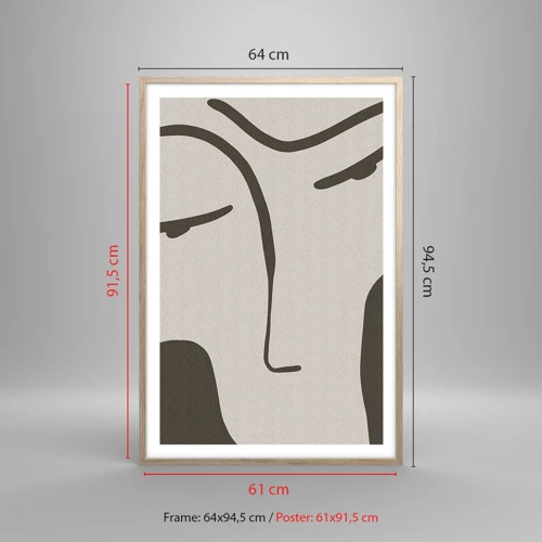 Plakát v rámu světlý dub - Jako z Modiglianiho obrazu - 61x91 cm