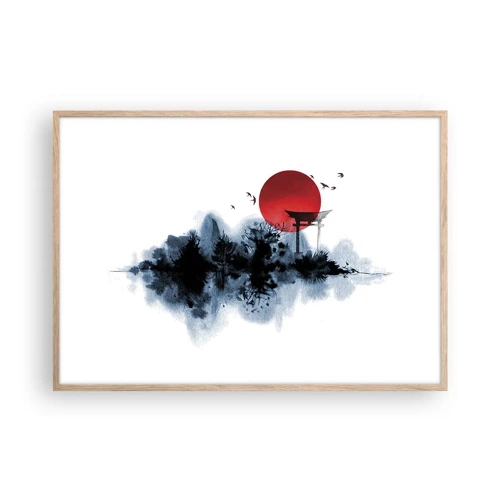 Plakát v rámu světlý dub - Japonský pohled - 100x70 cm