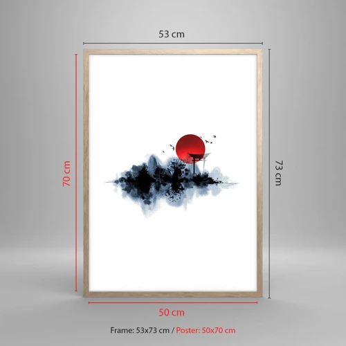 Plakát v rámu světlý dub - Japonský pohled - 50x70 cm