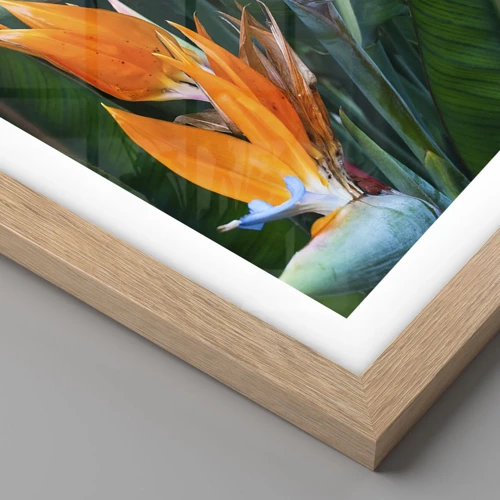Plakát v rámu světlý dub - Je to květina, nebo pták? - 91x61 cm