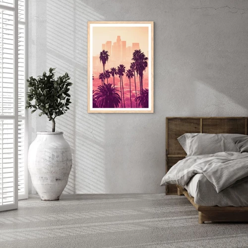 Plakát v rámu světlý dub - Kalifornská krajinka - 40x50 cm
