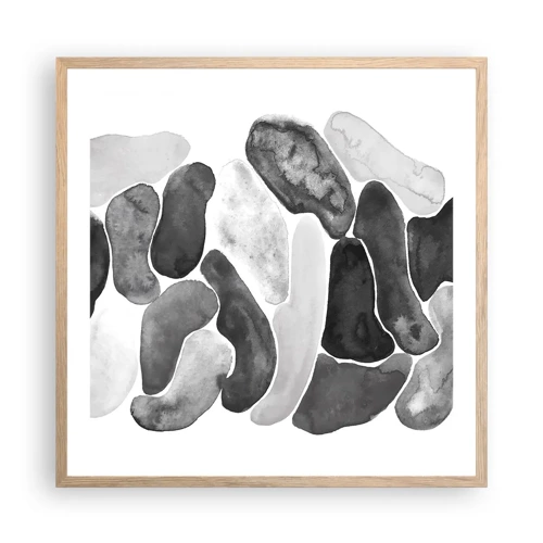 Plakát v rámu světlý dub - Kamenitá abstrakce - 60x60 cm