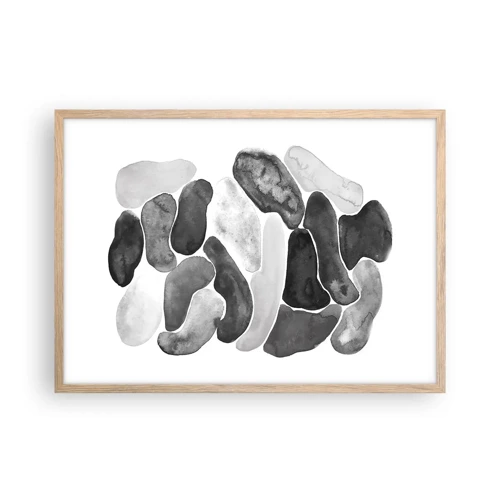 Plakát v rámu světlý dub - Kamenitá abstrakce - 70x50 cm