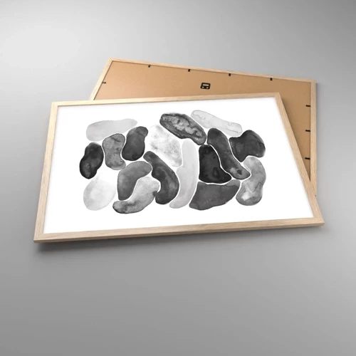 Plakát v rámu světlý dub - Kamenitá abstrakce - 70x50 cm
