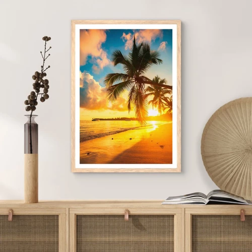 Plakát v rámu světlý dub - Karibský sen - 40x50 cm