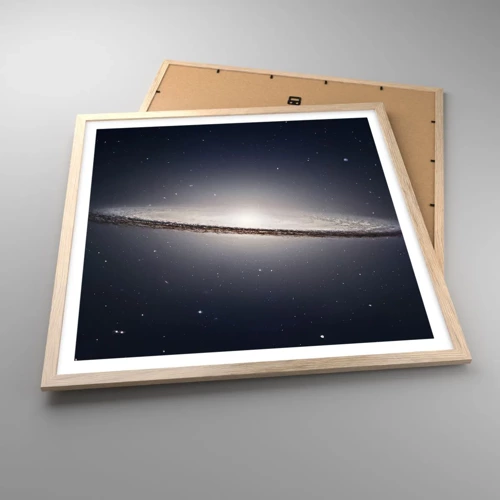 Plakát v rámu světlý dub - Kdysi dávno, v jedné vzdálené galaxii… - 60x60 cm