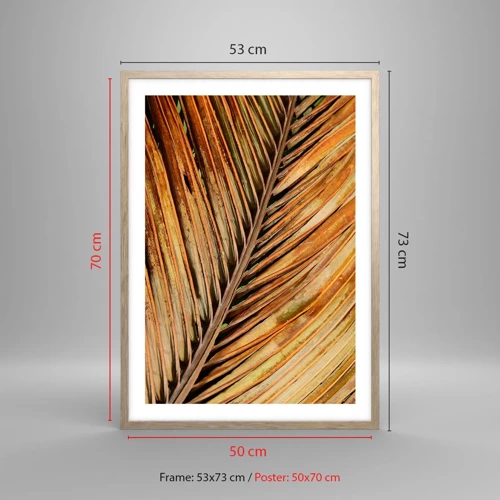 Plakát v rámu světlý dub - Kokosové zlato - 50x70 cm