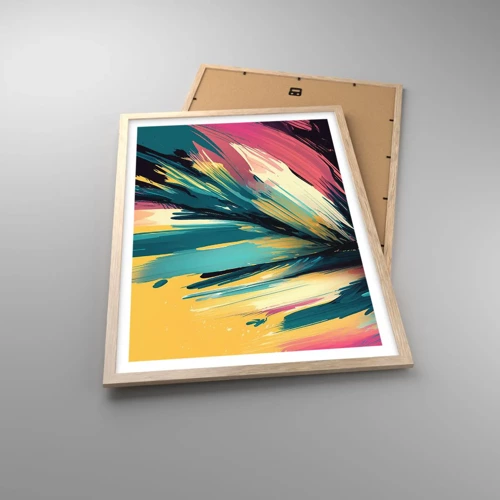 Plakát v rámu světlý dub - Kompozice – exploze radosti - 50x70 cm