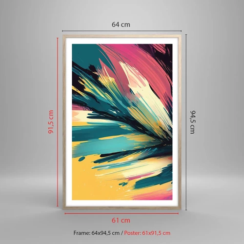 Plakát v rámu světlý dub - Kompozice – exploze radosti - 61x91 cm