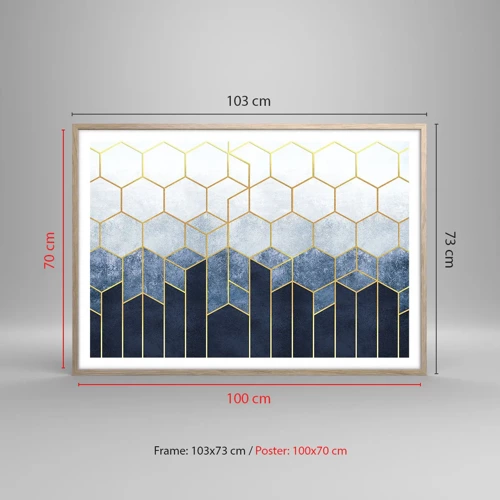 Plakát v rámu světlý dub - Kompozice v synkopickém rytmu - 100x70 cm