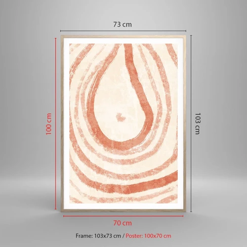Plakát v rámu světlý dub - Korálové kruhy – kompozice - 70x100 cm
