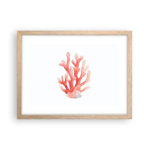 Plakát v rámu světlý dub - Korálový korál - 40x30 cm