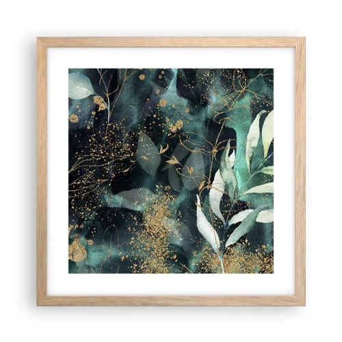 Plakát v rámu světlý dub - Kouzelná zahrada - 40x40 cm