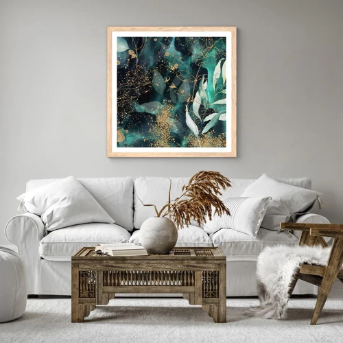Plakát v rámu světlý dub - Kouzelná zahrada - 40x40 cm