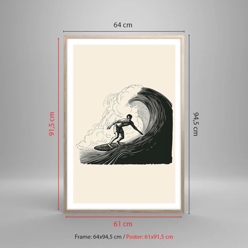 Plakát v rámu světlý dub - Král vln - 61x91 cm