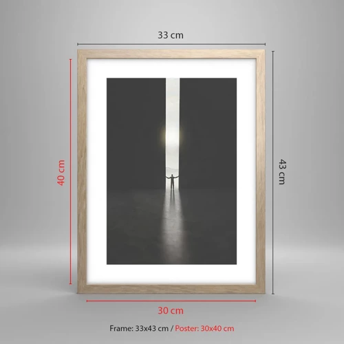 Plakát v rámu světlý dub - Krok ke světlé budoucnosti - 30x40 cm